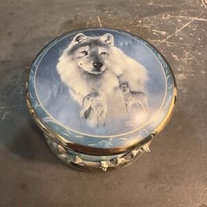 Silver Scout Spirit of the Wilderness Music Box Wolf Art Eddie‎ LePage 1998